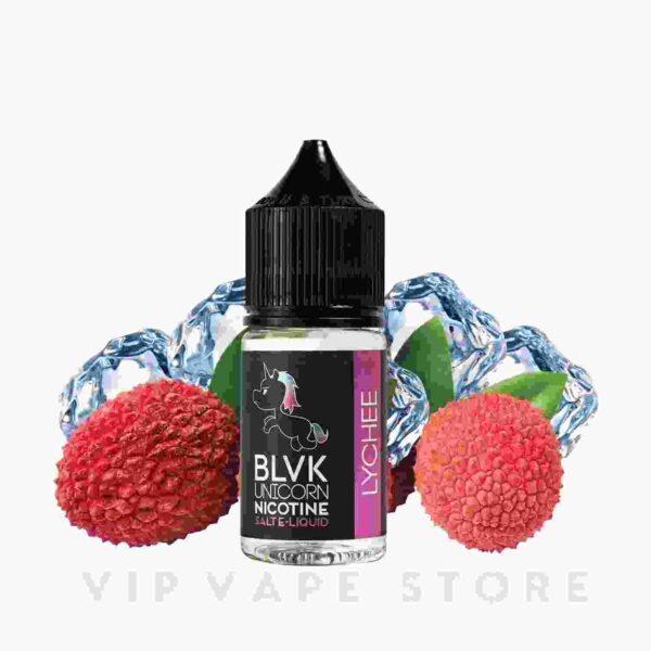 BLVK Lychee unicorn series 30ml A dash of juicy-sweet lychee combined with a refreshing touch of menthol results in an explosive blend that delivers a uniquely refreshing feeling of fruity freshness like never before. Enrich your vaping adventure with this amazing flavor adventure. Size: 30ml bottle Strength: 20, 35 & 50 MG VG/PG Ratio: 50/50 Brand Origin: BLVK pink series Ingredients: PG, VG, natural and artificial flavors.
