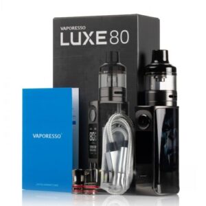 Vaporesso Luxe 80 pod mod vape kit features a 2500mAh built-in battery that can last up to a full day on one charge. The 5-80W variable output and included GTX coils can be used for DTL (Direct To Lung) vaping, the kit can also be used with MTL (Mouth To Lung) coils from the same range.