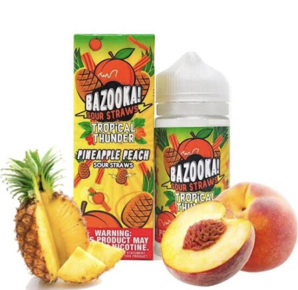 Bazooka Pineapple Peach Sour straws 100ml price