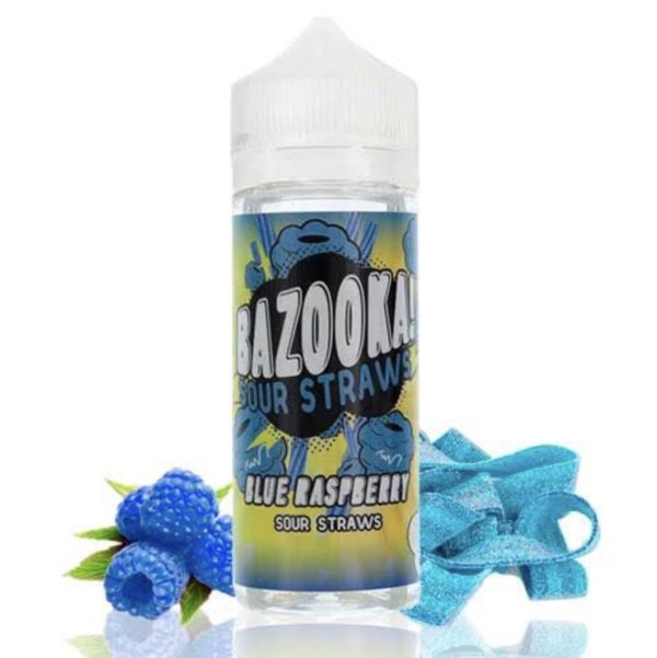 Bazooka blue raspberry sour straws 100ml
