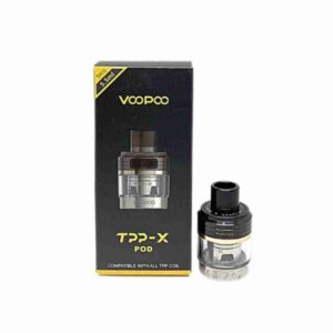 Voopoo Drag TPP-X empty pod Cartridge 5.5ml, featuring capacity, TPP Coil Compatibility Pod tank, and a dual slotted airflow control ring for precision control. Constructed from durable zinc-alloy and PCTG, the tank is impervious to light falls and drops, maintaining an impact resistant construction. Holding up to 5.5mL, refillable via bottom fill port, the TPP Pod Tank offers plenty of vaping before a refill is needed. Attached via magnetic connection, the TPP X Pod cartridge can detach from the dual slotted airflow control ring, allowing for fast refills and coil changes. Utilizing the new TPP Coil Series from Voopoo, the Pod Tank is sure to output delicious flavor from your favorite eJuice.