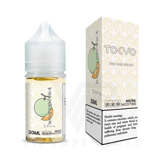 Tokyo salt Iced hami melon 30ml Experience the revitalizing sensory delight that refreshes senses with notes of sweetness and juicy goodness reminiscent of honeydew. This stunning flavor, akin to the taste of honeydew, provides an exceptional juicy experience that can be enjoyed throughout the day. offering a perfect balance of sweetness and refreshing juiciness with every satisfying puff Size: 30ml bottle Strength: 35 & 50 MG VG/PG Ratio: 50/50 Ingredients: PG, VG, natural and artificial flavors.