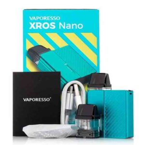 Vaporesso Xros Nano pod kit 1000mah Battery starter Kit, Newest edition to the Vaporesso Xros family with a more handy and pocket friendly slim design equipped with a powerful battery to keep you on the go whole day.