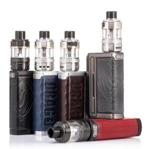 Voopoo Drag 3 vaping starter kit the device runs on 2 x 18650 Batteries and powers from 5W-177W. It is built with Zinc Alloy and PU Leather design. Without the TPP-X pod or a tank attached, it measures 8.6cms length, 5.2cms width and a depth of 2.2cms.