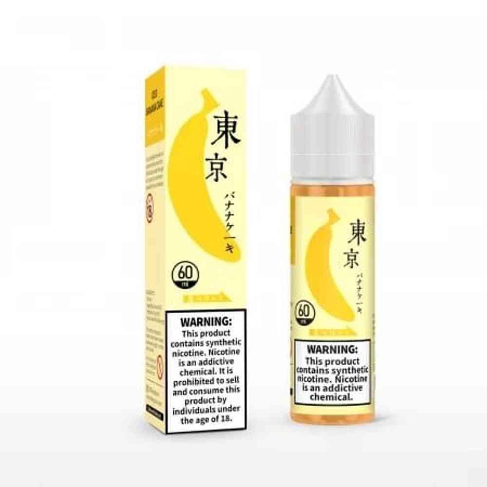 Tokyo banana cake ice e-juice , Light and fluffy sponge cake filled with delicious banana custard cream from real fresh banana.