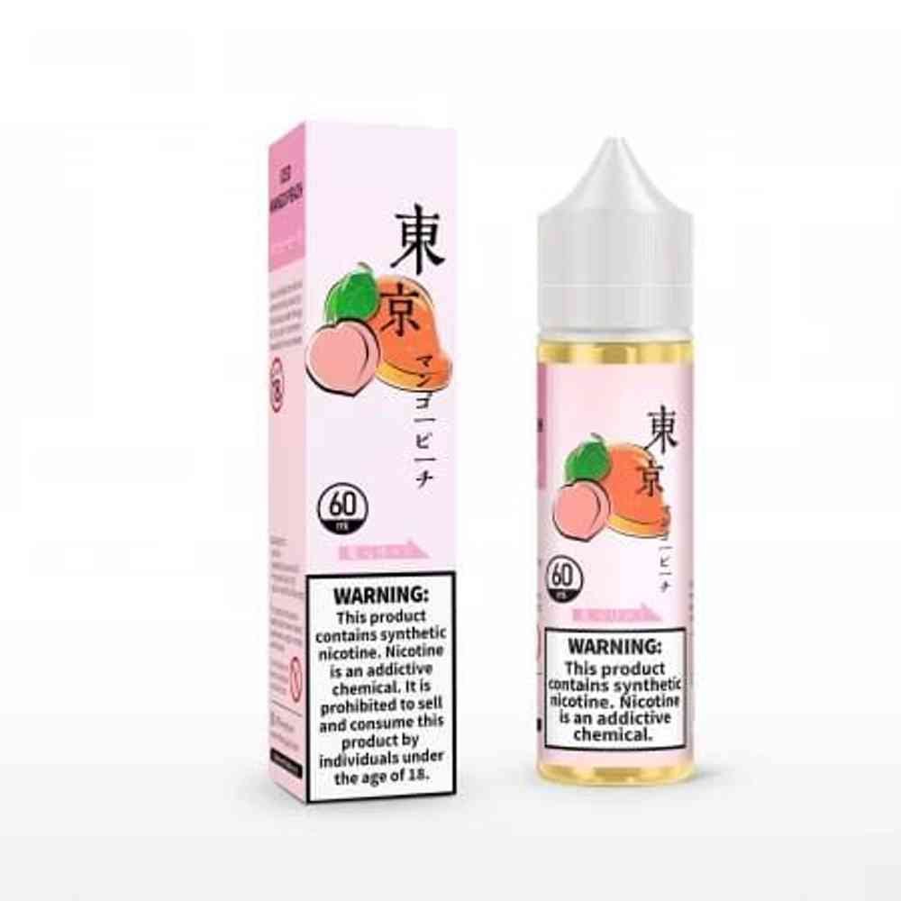 Tokyo mango peach ice e-juice, is a mixture of mango and juicy peaches, crafted with high-quality ingredients providing you with a vaping experience filled with flavor while crisp and clean.