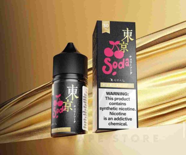 Iced Cherry soda 30ml Tokyo Golden series offers a tangy fusion of juicy oranges, expertly twisted with a touch of menthol. refreshing concoction delivers a sweet blend of enjoyable flavors, recreating the delicious and familiar taste of soda. each inhale brings a burst of citrusy goodness and a cool menthol breeze. Size: 30ml bottle nic level: 20, 35 & 50 MG VG/PG Ratio: 50/50 Ingredients: PG, VG, natural and artificial flavors.