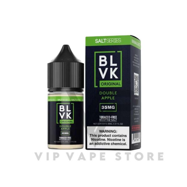 BLVK double apple original salt series 30ml the essence of an apple a day keeping your worries at bay. a delightful collision of flavors, bringing together the crispness of red and green apples with a refreshing menthol breeze. 