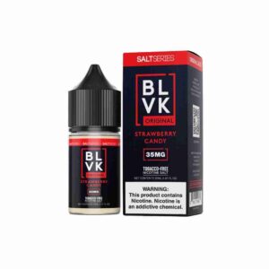 BLVK STRAWBERRY CANDY ORIGINAL SALT 30ml Sweet chewy candy with an explosive strawberry center that brings euphoric feelings with every vape puff.