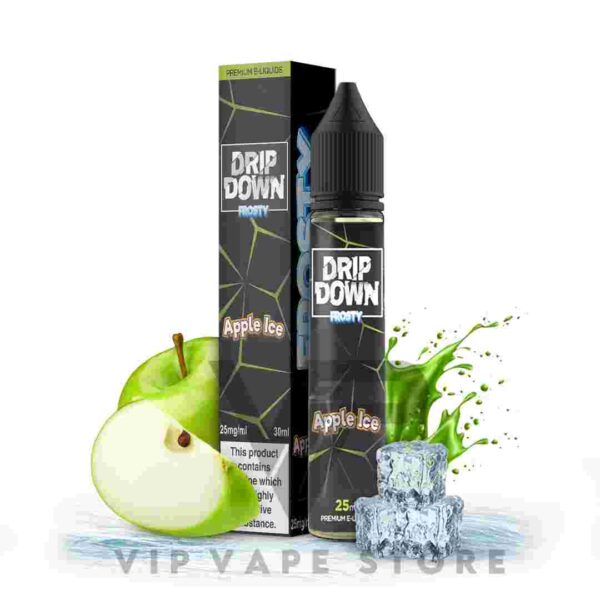 Drip down frosty Apple ice 30ml a delightful creation that captures the essence of freshly picked apples from the orchard. produces delightful clouds with the tangy and crisp notes of green apples. Drip Down e-juice reviews often highlight the sour tartness on the inhale, while the exhale reveals a refreshing and minty fruit sensation. making it a must-try for those who appreciate the unique combination of green apples and minty coolness with every puff. Size: 30ml bottle Strength: 25, 50 MG VG/PG Ratio: 70/30 Brand Origin: Drip down Ingredients: PG, VG, natural and artificial flavors.