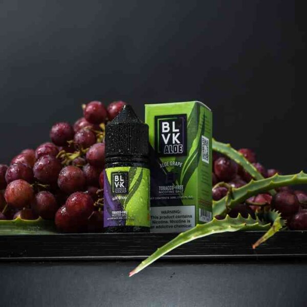 BLVK Aloe Grape smooth and soothing taste of aloe vera paired with a bundle of juicy, plump grapes with Aloe vera. a delightful combination that brings together the gentle essence of aloe vera and the rich sweetness of grapes, offering both refreshing and fruity.
