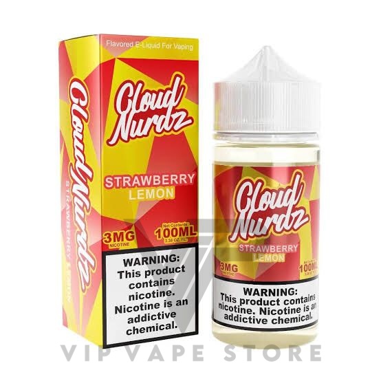 Cloud Nurdz strawberry lemon 100ml the freshness of juicy strawberries with the perfect sweetness of ripe berries, all transformed into candied perfection. delivers a delightful blend of sweet and fruity notes, fusion, making it a delightful
