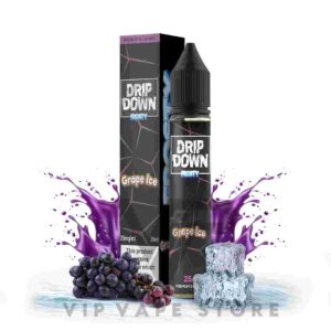 Drip down frosty grape ice 30ml offers an invigorating flavor that captures the fusion of tangy grapes complemented by a menthol chill, creating a fantastic blend that will refresh your senses. mimic the sweetness and tartness of fresh grapes without any harsh aftertaste. It provides a satisfying and cooling that's sure to cool your soul and leave you craving more of its unique grape and menthol combination with every puff. Size: 30ml bottle Strength: 25, 50 MG VG/PG Ratio: 70/30 Brand Origin: Drip down Ingredients: PG, VG, natural and artificial flavors.