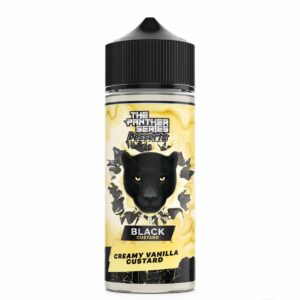 Panther Dessert Black Custard 120ml at VIP vape store Pakistan delightful vanilla custard essence from flavor to bring you a dessert-inspired delight. This creamy custard offers just the right amount of sweetness without overwhelming. It's a guarantee that this delectable treat will keep you reaching for more, offering a experience that's both indulgent and satisfying. Size: 120ml bottle Strength: 0, 3 & 6 MG VG/PG Ratio: 78/22 Ingredients: PG, VG, natural and artificial flavors.
