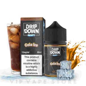 Drip down frosty Cola ice 60ML offers a fizzy and refreshing beverage-inspired mix with a cool twist. achieves a balance by infusing the sweet and classic cola flavor with the invigorating sensation of ice. It's a tantalizing blend that combines the cola's iconic taste with a refreshing icy note