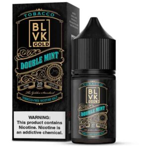 BLVK Tobacco Gold Double mint 30ML nicsalt the perfect combination of fruit with tobacco for the first time, mint with tobacco when combines they refresh the taste, mint when inhale, while tobacco taste on exhale.