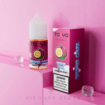 Passion fruit 30ml Tokyo Super cool series a tropical symphony, blending the exotic sweetness of passion fruit for a vibrant and refreshing vaping experience. Infused with the essence of ripe passion fruit, this e-liquid delivers a burst of tangy and fruity flavors that transport you to sun-soaked paradise with each inhale. Dive into the tantalizing taste of passion fruit, perfectly crafted to bring a delightful and cooling sensation VG/PG: 50%/50% Size: 30 ml Nicotine Strength:  35mg/50mg
