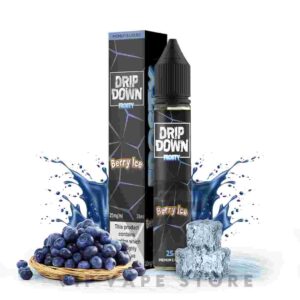 Drip down frosty berry ice 30ML the tarty sweetness of blueberries with a cool and invigorating menthol finish. Designed for all-day vaping, Frosty Berry Ice is an excellent choice for menthol lovers who desire a fruit flavor that isn't overly sweet. Indulge in the balanced fusion of fruity delight and icy freshness for a satisfying vaping experience that will leave you craving more. Size: 30ml bottle Strength: 25, 50 MG VG/PG Ratio: 70/30 Brand Origin: Drip down Ingredients: PG, VG, natural and artificial flavors.