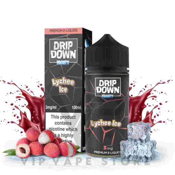 Drip down frosty Lychee ice 100ML captures the tantalizingly and tart aromas of lychees, instantly refreshing your palate. Experience the delightful blend of herbal sweetness and cool menthol, culminating in an incredibly satisfying exhale. Prepare for an exceptional vaping experience that will keep you coming back for more. Size: 100ml bottle Strength: 0, 3, 6 MG VG/PG Ratio: 70/30 Brand Origin: Drip down Ingredients: PG, VG, natural and artificial flavors.