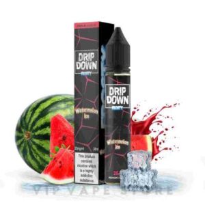 Drip down frosty watermelon ice 30ML transports you to the essence of a ripe and luscious watermelon, providing a delightful experience reminiscent of slicing into the fruit on a hot summer day. Enjoy the authentic taste of freshly chilled watermelon, delivering a juicy and refreshing sensation straight from the icebox. Whether it's to beat the summer heat or satisfy your watermelon cravings, this e-juice is perfect for indulging in the mouthwatering goodness of watermelon all year round. Size: 30ml bottle Strength: 25, 50 MG VG/PG Ratio: 70/30 Brand Origin: Drip down Ingredients: PG, VG, natural and artificial flavors.