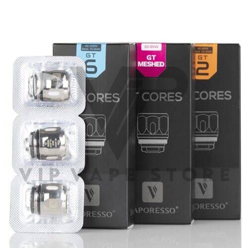 Vaporesso GT core replacement Coils is designed for Vaporesso NRG sub-ohm tanks, offering improved flavor and vapor production due to its mesh material. With a variety of ohms resistance, Coil Specs and Features: GT2 (0.4Ω)Fe-Cr-Al 40-80W (Best: 55-65W) GT1 O.2Ω - 50 to 70W GT4 (0.15Ω) Ni-Cr 30-70W (B:45-60W) GT6 (0.2Ω) Ni-Cr 40-100W (B:70-90W) GT8 (0.15Ω) Ni-Cr 50-110W (B:60~80W) GT MESHED (0.18Ω) Fe-Cr-Al 50-85W (B:65-80W) GT CCELL (0.5Ω) SS316 25-35W GT CCELL2 (0.3Ω) SS316 35-40W GT4 MESHED (0.15Ω) Fe-Cr-Al 50-75W (B:60~70W) Compatible with: Vaporesso NRG Tank, Vaporesso Cascade Baby Tank