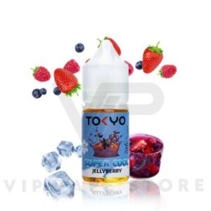 Jellyberry 30ml Tokyo Super cool series a medley of strawberries, blueberries, raspberries, and more these berries, creating a harmonious fusion that bursts with sweetness and complexity. lushness of a berry orchard as each puff releases a delightful explosion of mixed berry goodness. cherish the multifaceted flavors of mixed berries and the full spectrum of fruity delight. VG/PG: 50%/50% Size: 30 ml Nicotine Strength:  35mg/50mg