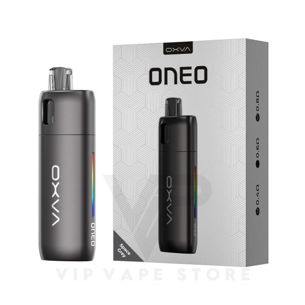 Oxva Oneo Pod Kit 40W stands out as a sleek, all-metal device that harmonizes innovation with functionality. Boasting a substantial 1600mAh battery and a generous 3.5ml pod capacity, it offers ample power and storage. Achieve clouds of grandeur with its 40W max output, ensuring a fulfilling experience. This device incorporates the Unicoil technology, an original innovation that prioritizes leak-proof performance. Complementing this design, the precise side airflow control caters to various vaping styles, seamlessly transitioning from MTL to DTL preferences. What sets this kit apart is its customizable flair. The RGB lights feature allows you to personalize vaping journey, offering a colorful and dynamic visual experience. Additionally, its user-friendly features, such as side filling and the innovative Unitech replaceable function, add convenience and simplicity to your vaping routine. Oxva Oneo Pod Kit 40W Features: Metal Body Design, Durability & Reliability Lightweight and Great Taste 5V-2A Fast Charging  Ergonomic AFC 1600 mah battery 3.5ml 2.0ml (TPD) pod capacity 40w max output Airflow Control  Side AFC RGB Lighting Effect SPECIFICATIONS: Weight: 75g Colors: 6 Colors Material: aluminum alloy+PCTG Coil Specifications: Cartridge 0.4Ω (28-34w) 0.6Ω (20-26w) 0.8Ω (14-18w) Packages : device 1* 0.4Ω cartridge(3.5ml) 1* 0.8Ω cartridge Type-C Cable User Manual