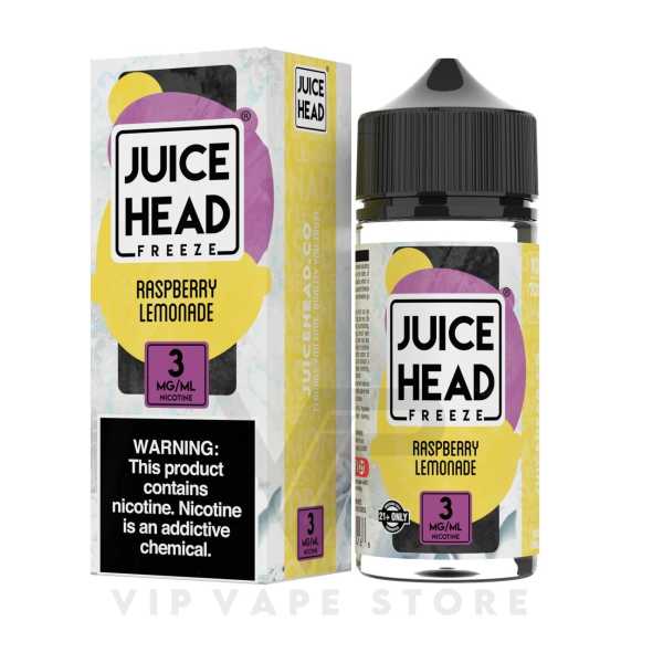 Juice head Raspberry Lemonade Extra freeze 100ml a vibrant cascade of ripe raspberries on the inhale, each berry meticulously selected at the peak of perfection, followed by the lively citrus kick of zesty lemonade that dances playfully on your taste buds. This exquisite blend is more than just a flavor; it's an orchestrated symphony—a delightful fusion that harmonizes the sweetness of raspberries with the invigorating tang of lemonade, creating an irresistible allure that lingers, beckoning you for yet another delightful puff.