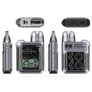 GK3 starter Pod Kit by Uwell caliburn with 900 mah battery and 25w output starter kit comes in four colors. Its an advance version of GK2 and special there has an LCD display screen is located on the front feature of light changing technology and vibrates in various states
