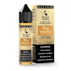 Black Note Virginia tobacco 60ml is highly regarded for its natural sweetness, showcasing a spectrum of leaves that range from lemon yellow to deep mahogany, with variations in hue based on their position within the plant.