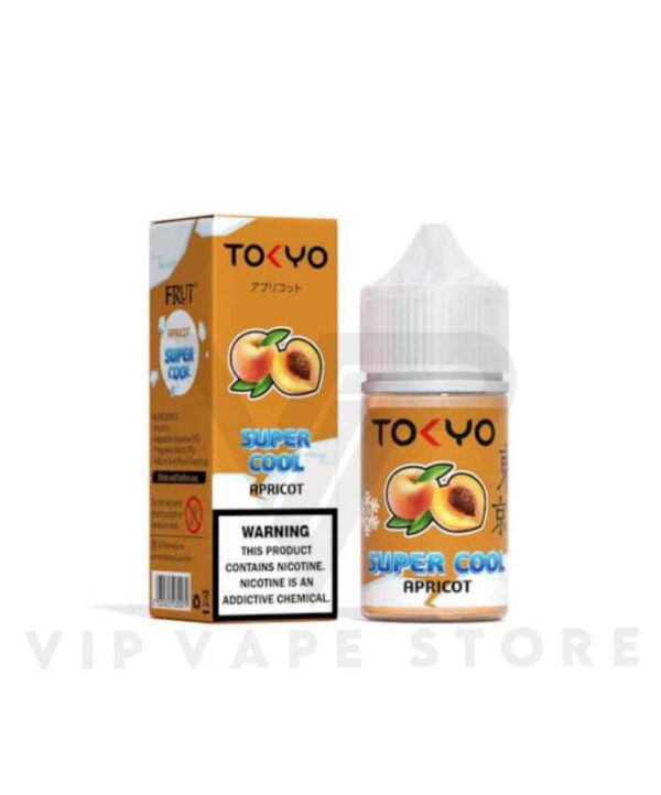 Apricot 30ml Tokyo Super cool series Sun kissed apricot nectar dances with a nuanced nicotine whisper. This isn't candy, it's a flavor adventure for the discerning vaper. Prepare for a tingling tango on taste buds! VG/PG: 50%/50% Size: 30 ml Nicotine Strength:  35mg/50mg