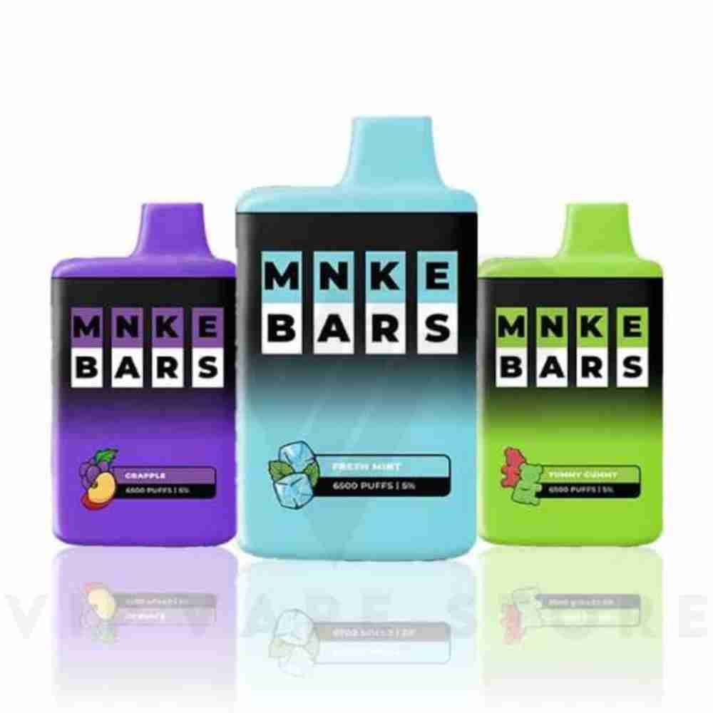 MNKE BAR 6500 Puffs Disposable 5% a reliable and enduring device equipped with a mesh coil for optimal performance. With a comfortably sized 500mAh battery and the convenience of a USB-C charging port, recharging is quick and efficient when needed. The MNKE Bars disposable prioritizes user safety with overcharge protection, ensuring peace of mind when the device reaches full charge.