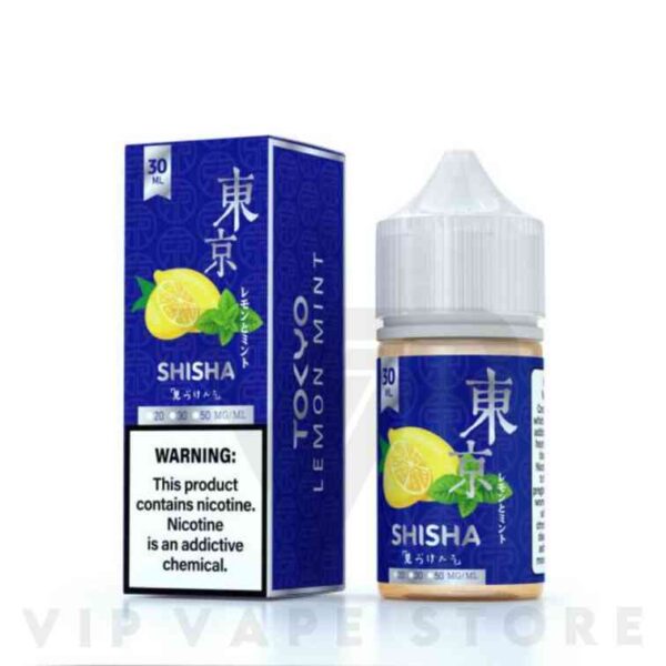 Lemon Mint 30ml Tokyo the Shesha series Imagine the first bite into a perfectly sun-ripened lemon - a bright, tangy punch that invigorates senses. A crisp menthol breeze intertwines with the lemon, adding a soothing layer of coolness that dances on tongue. Tokyo Touch: And then, a hint of something exotic, a whisper of Japanese intrigue that elevates the experience beyond ordinary citrus.