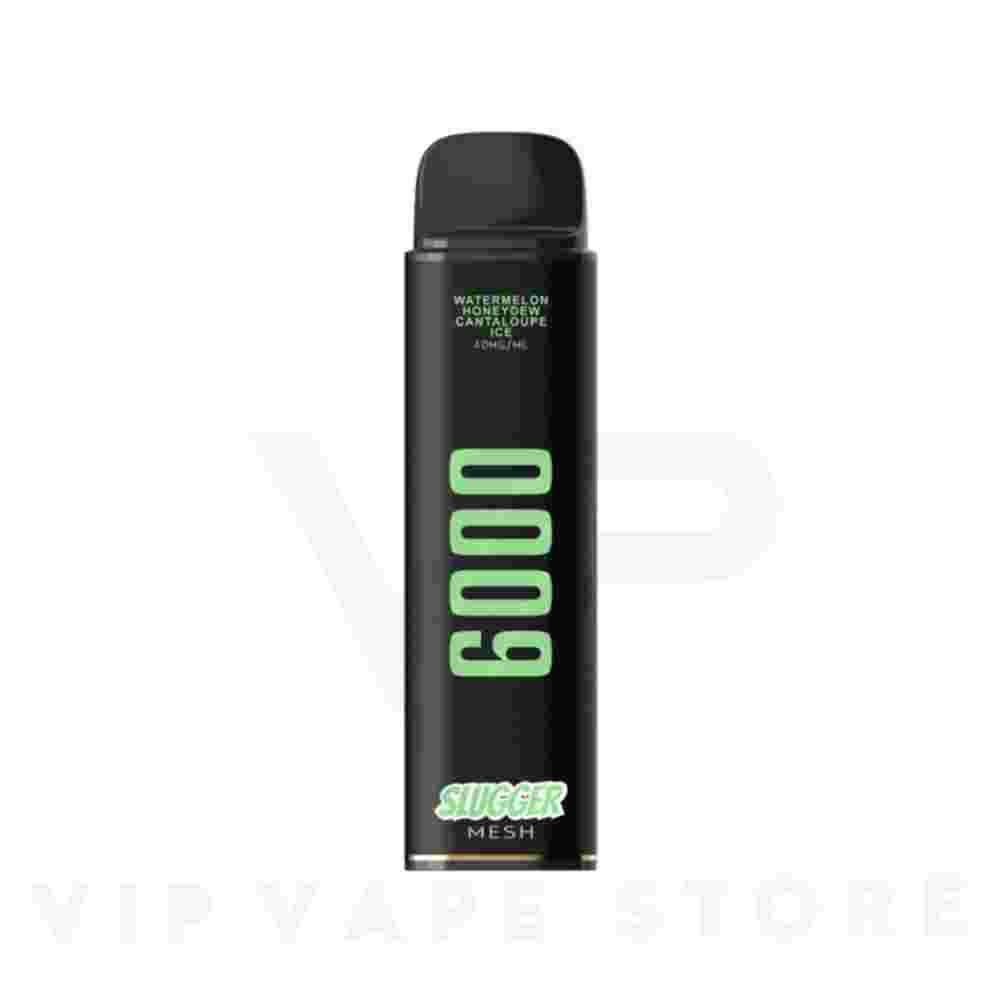 Watermelon Honeydew Cantaloupe ICE SLUGGER DISPOSABLE Escape to a tropical oasis with this pre-filled powerhouse explodes with juicy watermelon, creamy honeydew, and sun-kissed cantaloupe, all balanced by an invigorating blast of menthol for a truly refreshing experience. Enjoy thousands of puffs without messy refills or complicated settings, thanks to its convenient design. Compact and lightweight, it's your perfect on-the-go companion for indulging in pure tropical bliss with every inhale. Ditch the ordinary, embrace the icy escape, and experience vaping like never before!  Features: Puff Count: 6000 Puffs Juice: 15mL Battery: 1000mAh (Includes a type-C USB cable) Nicotine Level: 40mg/mL Portable: easy to use, no button