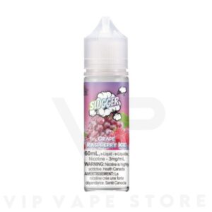 Slugger Grape Raspberry Ice 60ml delivers an exhilarating vaping experience with its perfect fusion of lush grape and ripe raspberry flavors, complemented by a refreshing ice touch.