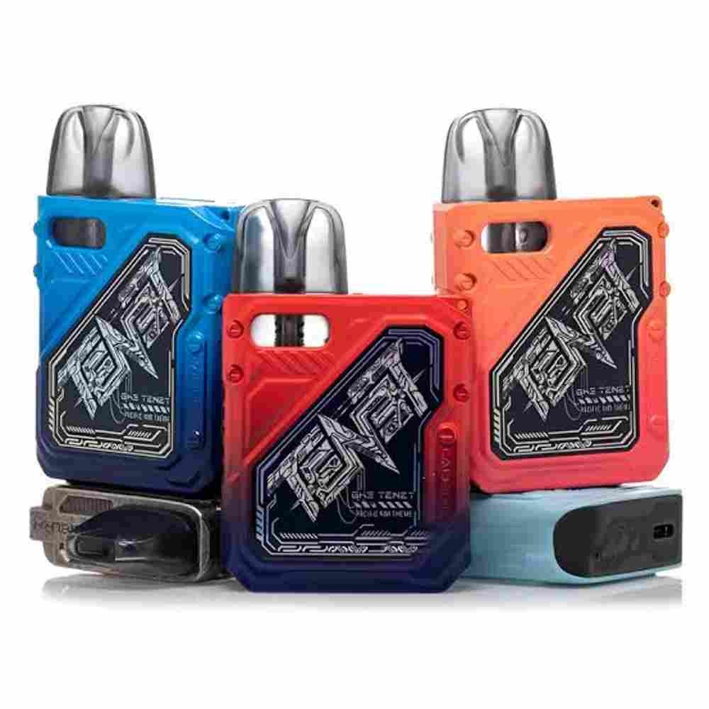 Uwell Caliburn GK3 Tenet Pod System Kit 1000mAh an upgraded version of the Caliburn GK3 series. This cutting-edge pod system features a 2.5ml e-juice capacity, a robust 1000mAh battery, and a powerful maximum output of 25W. Crafted in a sleek and box-shaped design, the Tenet Kit is not only portable and lightweight but also durable and of exceptional quality. Equipped with smart chip technology, it automatically adjusts the output based on the installed pod