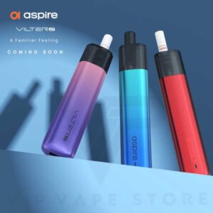 Experience the ultimate in convenience and performance with the Aspire Vilter 2 Pod kit System upgraded version of its predecessor, featuring a larger 900mAh battery for extended vaping sessions and a sleeker, more modern design. It offers full compatibility  