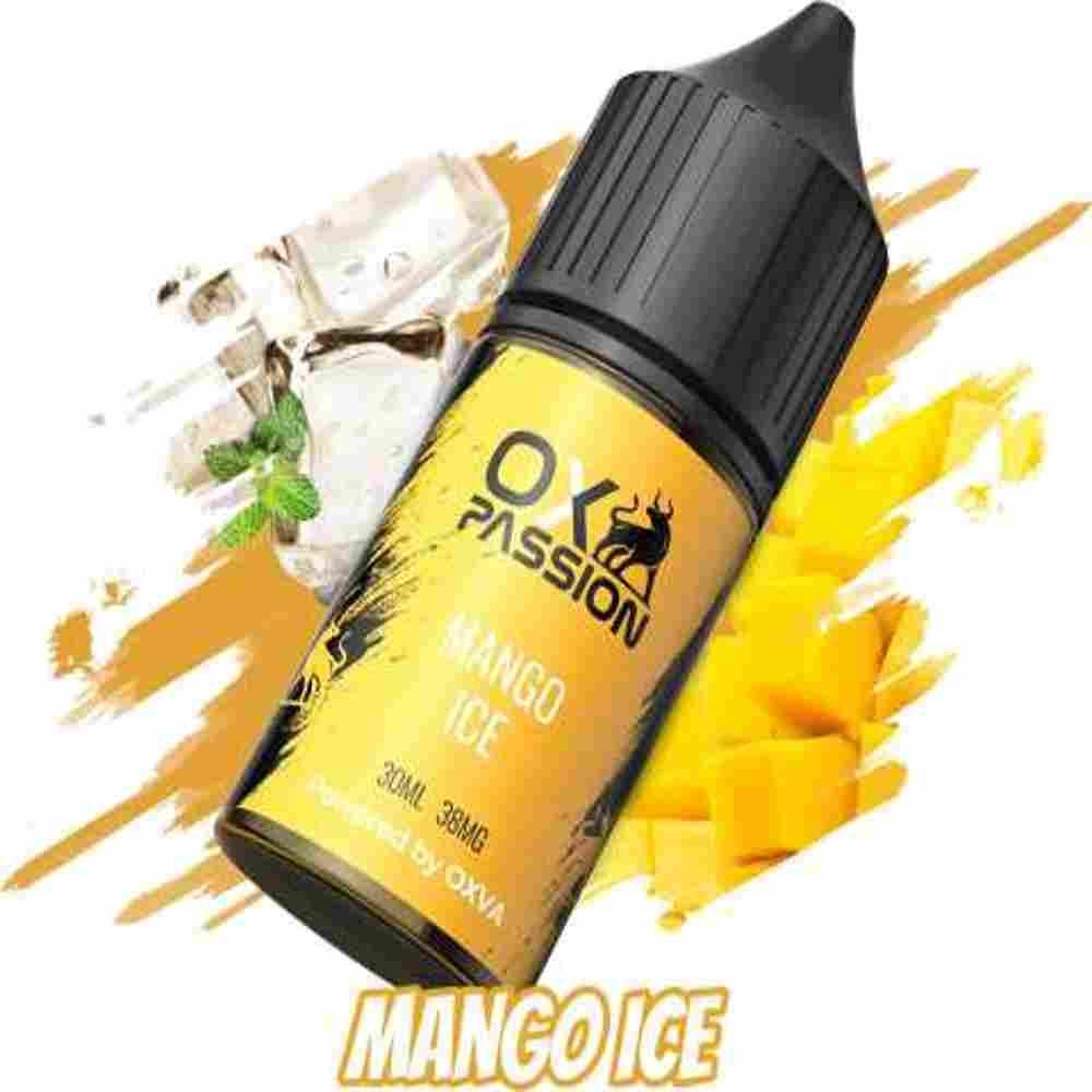 Introducing Mango Ice 30ml OX Passion by OXVA! While this refreshing e-liquid features a delicious blend of ripe mangoes and a cooling sensation to quench your thirst. Perfect for a hot summer day, indulge in the tropical taste of mangoes while enjoying a frosty finish. Taste the essence of summer in every puff! Unleash a burst of tropical paradise with Mango Ice 30ml OXVA salt flavor. Dive into a symphony of ripe mangoes and a refreshing chill but that will transport you to a sunny beach with every inhale. Embrace the summer vibes and treat to this exotic blend that will leave you feeling cool, satisfied, and oh-so refreshed.