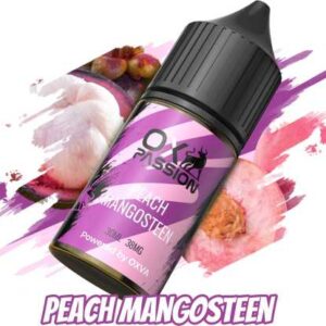 Peach mangosteen 30ml OX passion by oxva is a deliciously fruity e-liquid that will satisfy your taste buds with its refreshing combination of peach and mangosteen. While 30ml bottle is perfect for on-the-go vaping and will provide you with a smooth and flavorful experience. So try it now and indulge in the sweet passion of OX. Indulge in the luxurious fusion of flavors with OXVA. Elevate vaping experience with this delightful e-liquid that combines the sweetness of peach but with the exotic twist of mangosteen. Perfectly crafted for on-the-go vaping, this 30ml bottle ensures a smooth and flavorful journey every time you take a puff. Unleash your taste buds and savor the passion of OX with every inhale. Whereas It's time to vape in style, embrace the flavor frenzy!