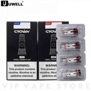 uwell caliburn Crown X replacement coils are designed to provide exceptional performance for both DTL (direct-to-lung) and MTL (mouth-to-lung) vaping styles. With coil resistances of 0.6ohms and 0.3ohms, these coils cater to a wide range of vaping preferences, allowing users to enjoy a customizable vaping.