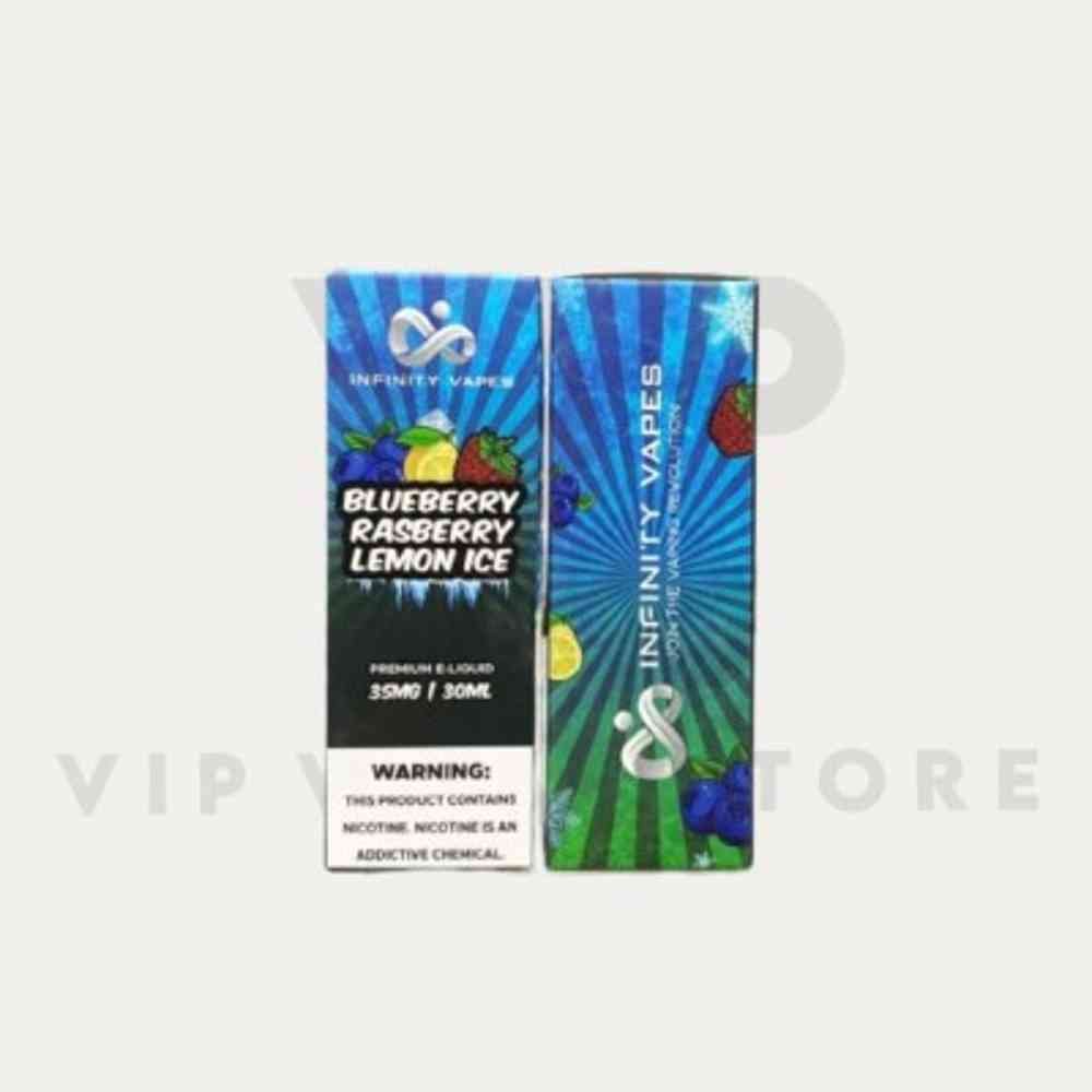 Experience the ultimate fusion of flavors with Infinity's Blueberry Raspberry Lemon Ice 30ml e-liquid This sweet and tangy blend combines the juicy taste of blueberries and raspberries with a hint of citrusy lemon, finished with a refreshing menthol ice coolness.
