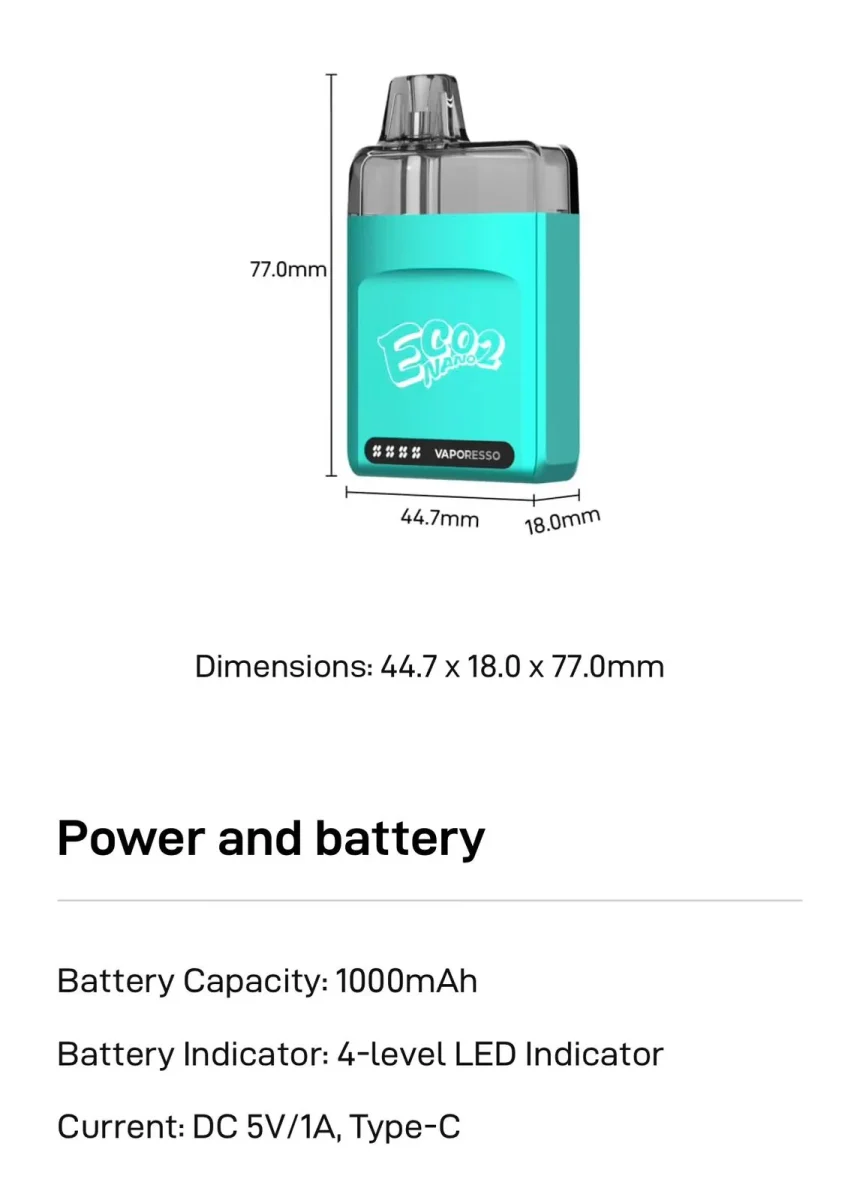 eco nano 2 features