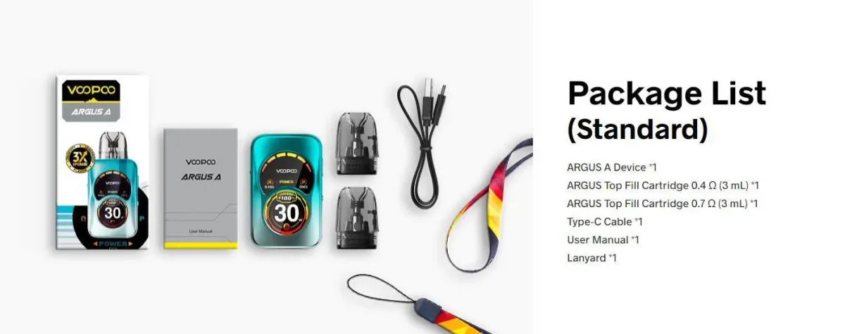 Voopoo Argus A package list