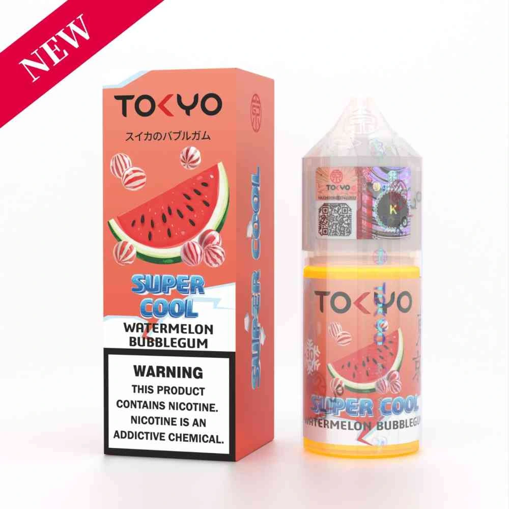 Watermelon Bubblegum Iced Tokyo Super cool series the ultimate vaping thrill with the SUPER COOL series, where chilling sensations meet sensational flavors. This expertly crafted range of icy-cool blends is designed to elevate your vaping experience to new heights, delivering a refreshing blast with every inhale. From the intense, frosty menthol to the arctic fruit fusions, each SUPER COOL flavor
