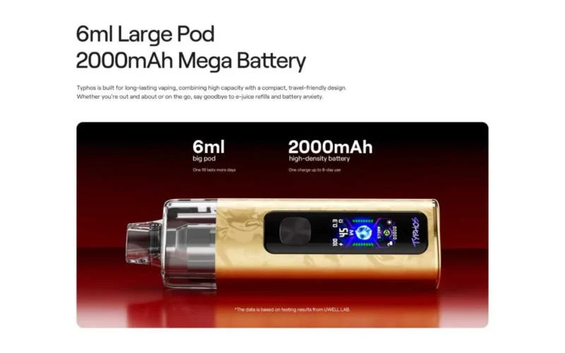 Uwell Typhos Pod Mod Kit 2000mah battery