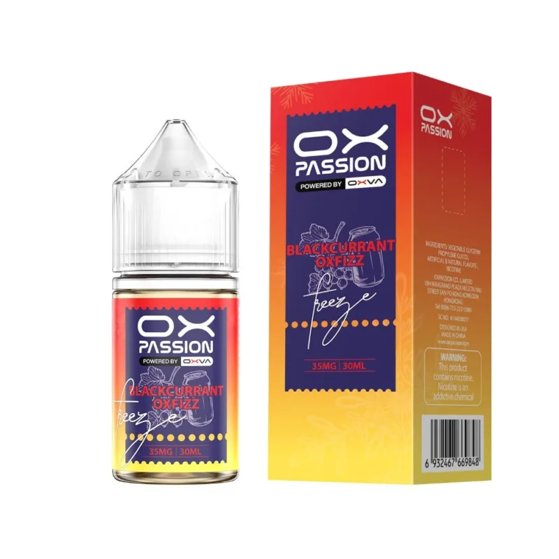 Buy Premium Salt nicotine Blackcurrant Oxfizz Ox Passion Freeze 30ml flavor best price online