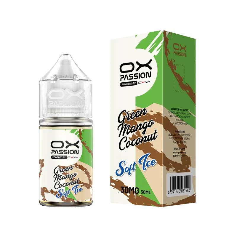 Green mango coconut ox passion 30ml soft ice for pod kit vapes in Pakistan.